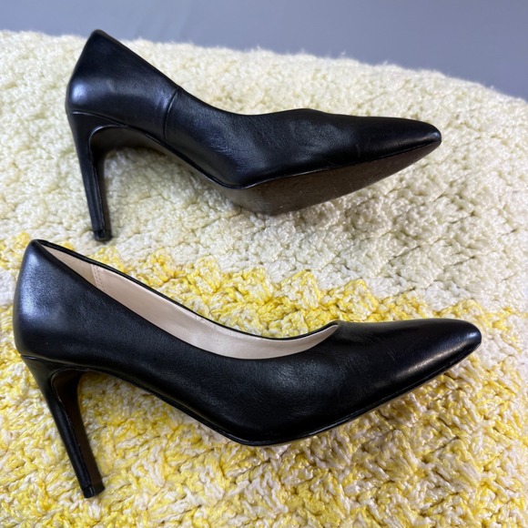 New money Cole Haan Black Leather Pointed Toe Stiletto Heels Women's Size‎ 6B - Picture 11 of 16
